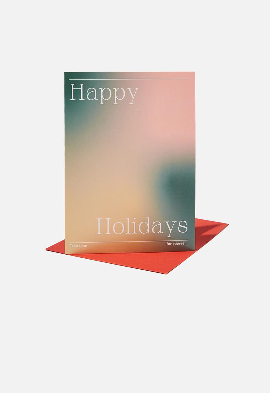 Typo - Christmas card -happy holidays solarised