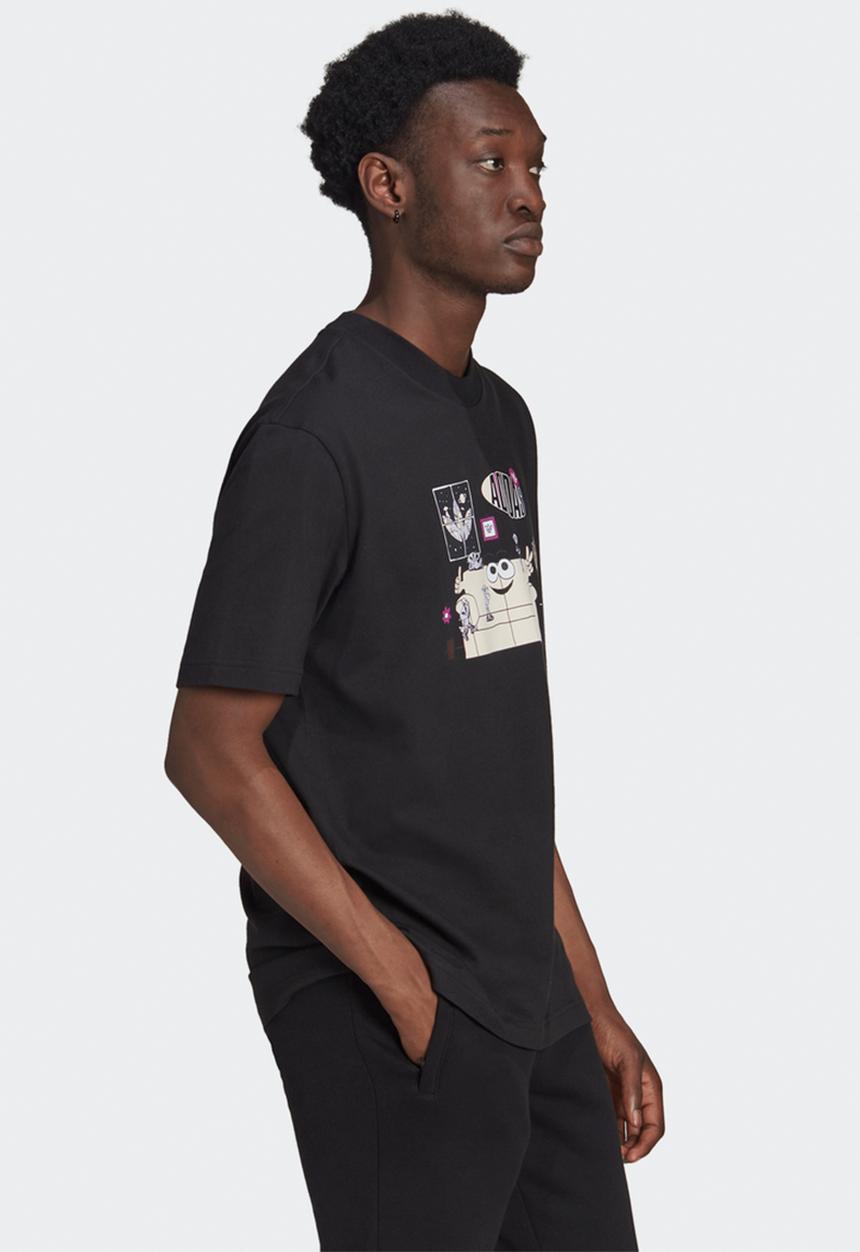 adidas Originals - ADIDAS TREFOIL AREA 33 LOUNGE GRAPHIC TEE - black 