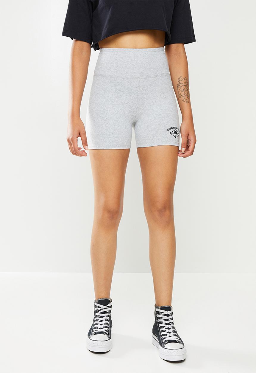 Factorie - Cheeky high waisted printed bike short - grey marle/resort edition