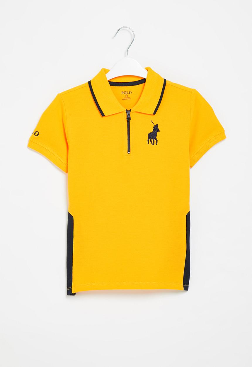 POLO - Boys david cut & sew qtr zip golfer - yellow