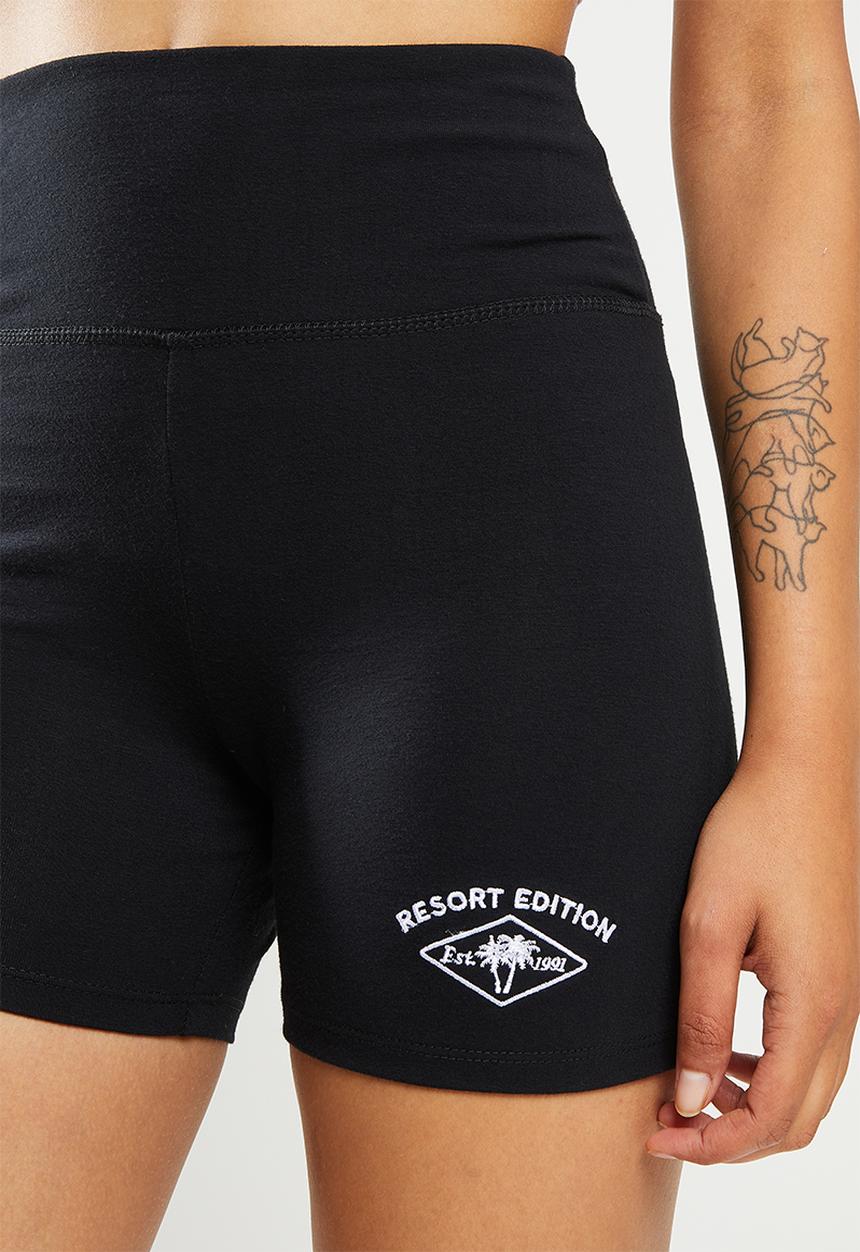 Factorie - Cheeky high waisted printed bike short - black/resort edition