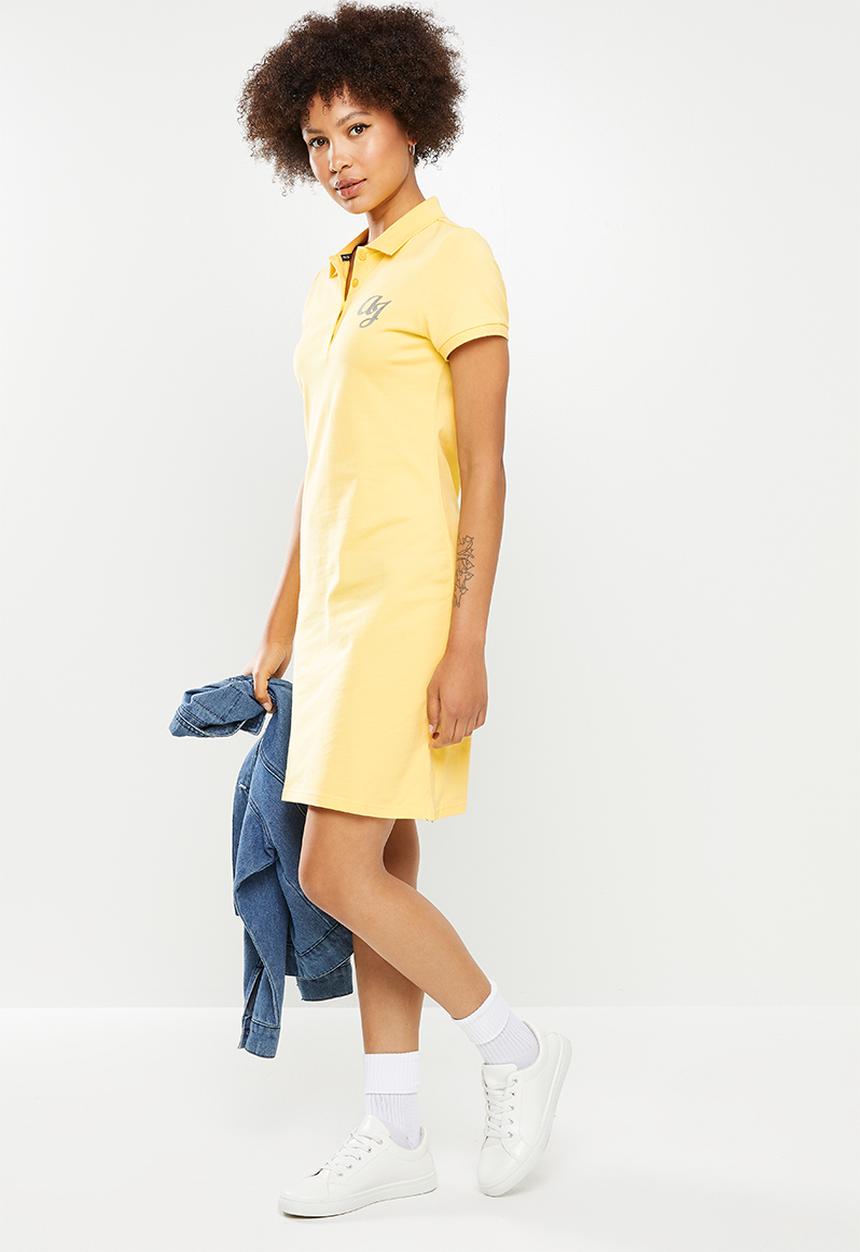 Aca Joe - Golfer short sleeve polo dress - yellow
