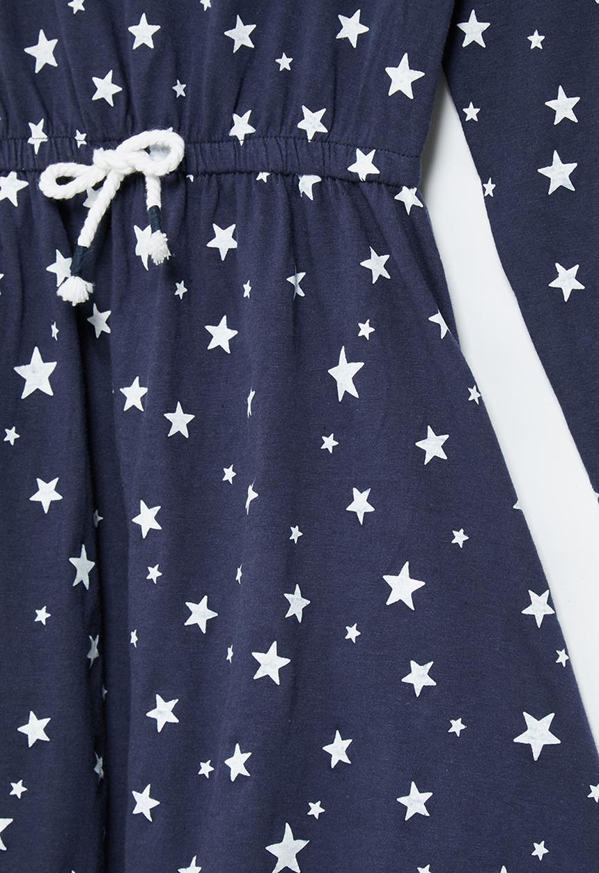 MINOTI - Girls basic aop jersey dress - navy