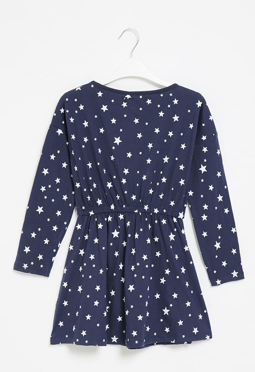 MINOTI - Girls basic aop jersey dress - navy