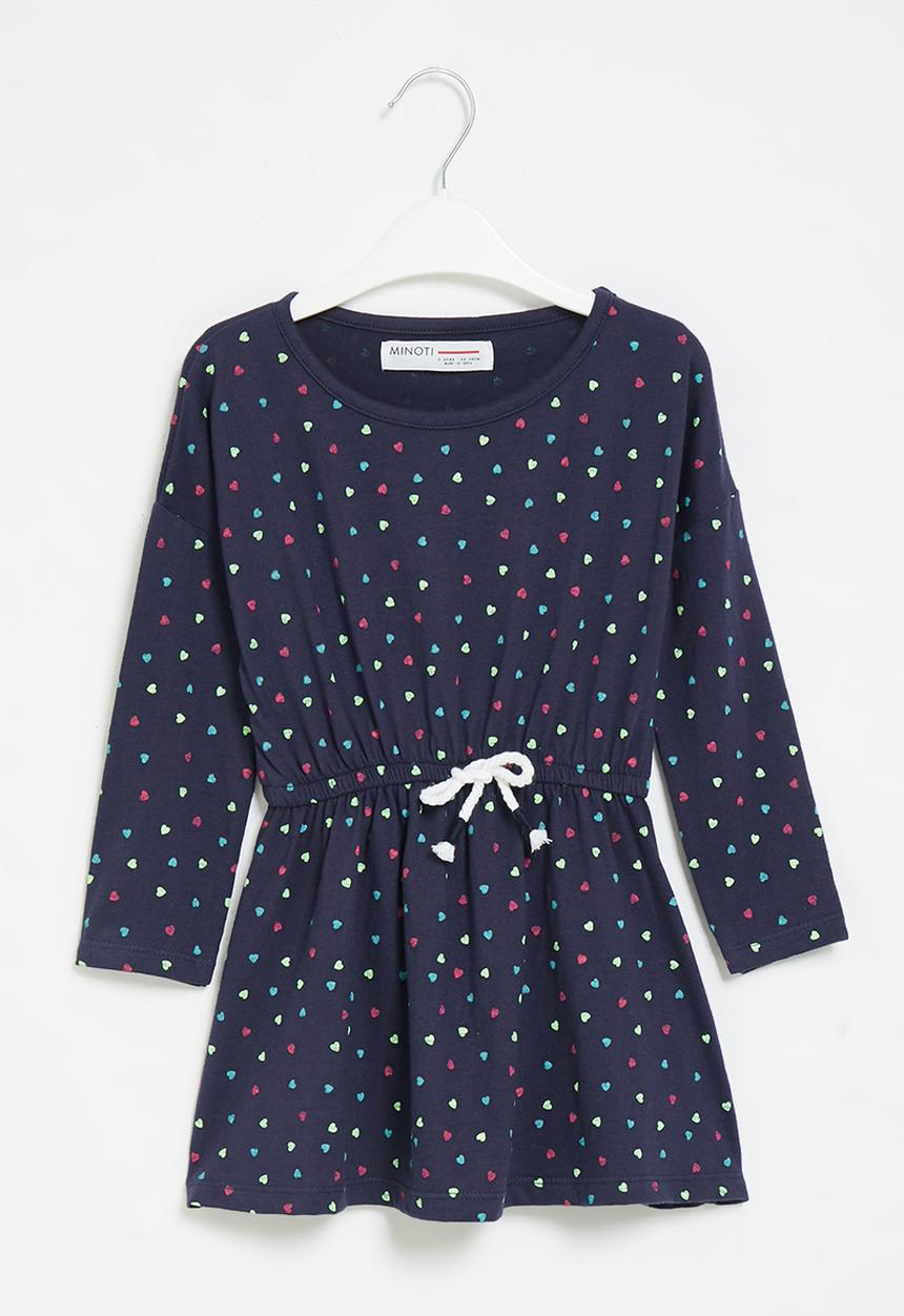 MINOTI - Girls basic aop jersey dress - navy 