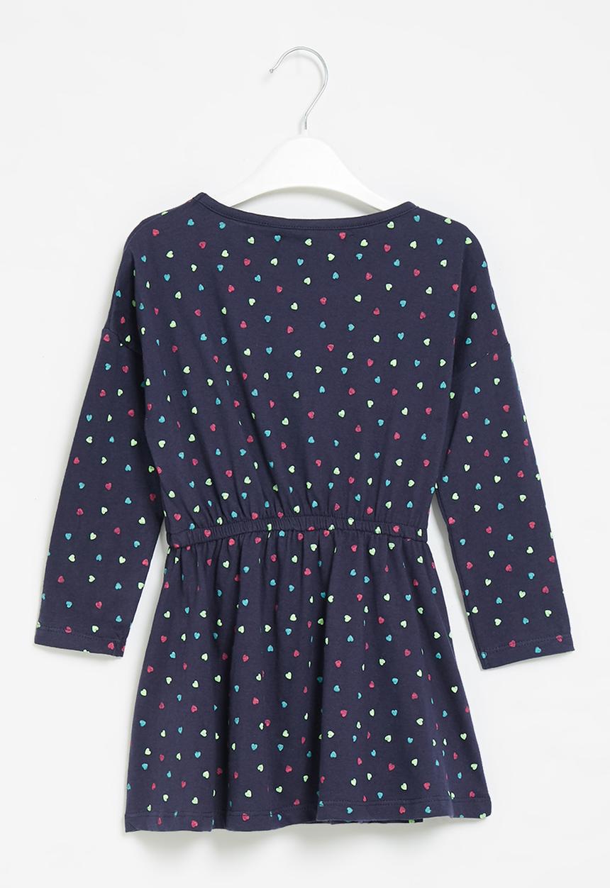 MINOTI - Girls basic aop jersey dress - navy 