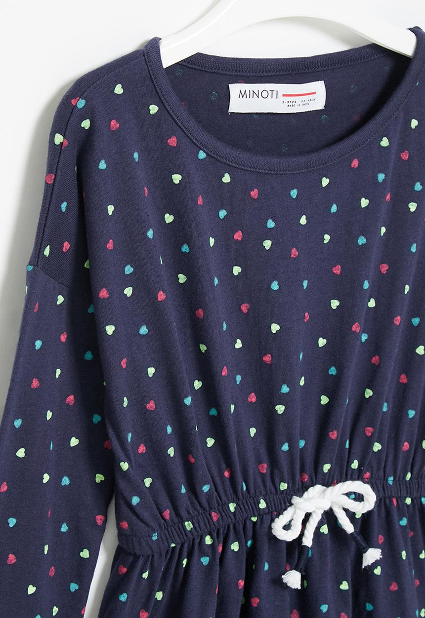 MINOTI - Girls basic aop jersey dress - navy 