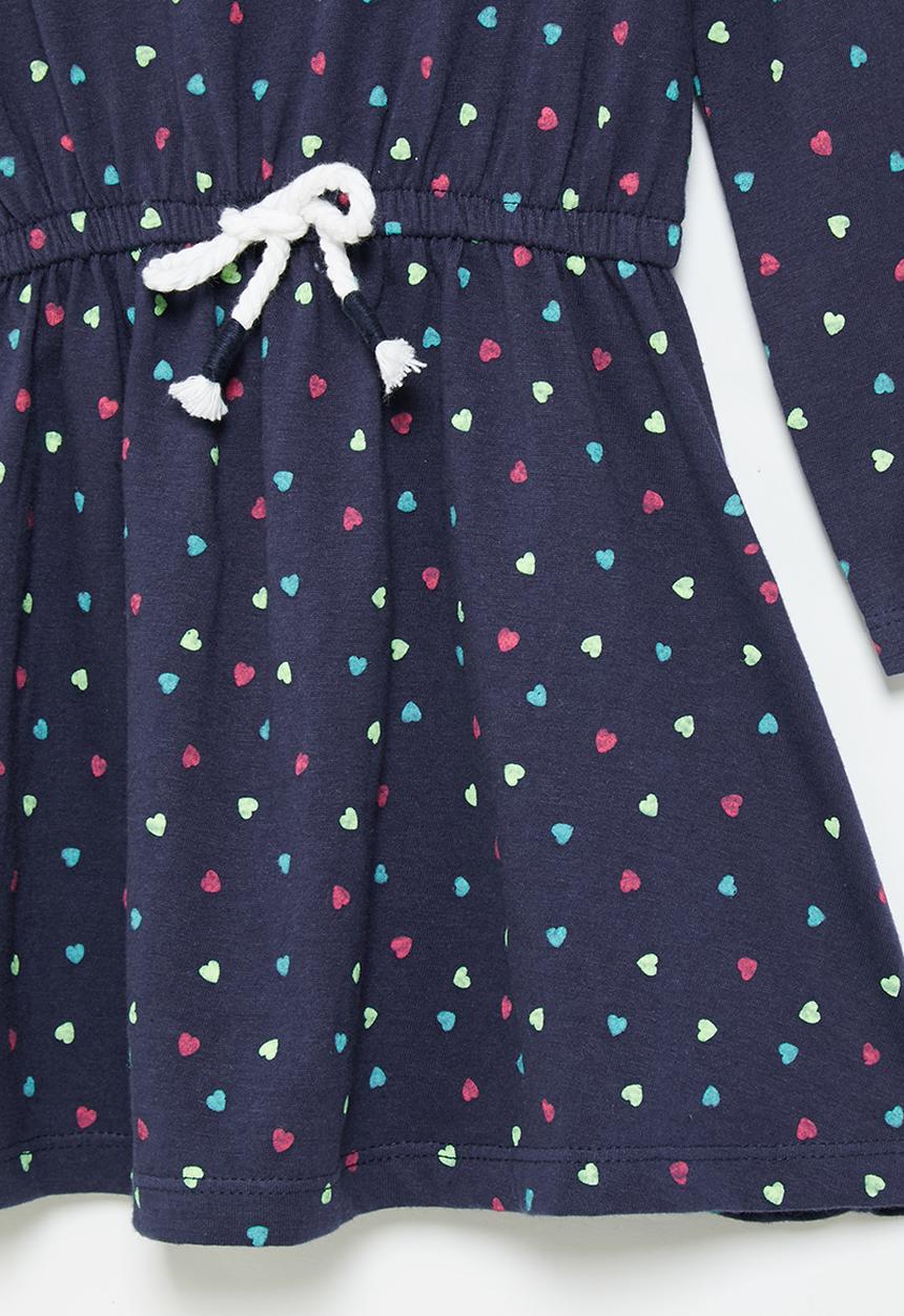MINOTI - Girls basic aop jersey dress - navy 