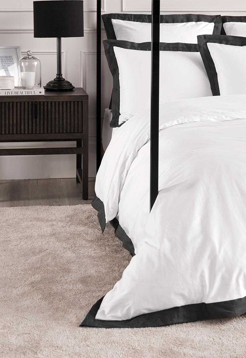 Linen House - Denyer duvet cover set - white & black