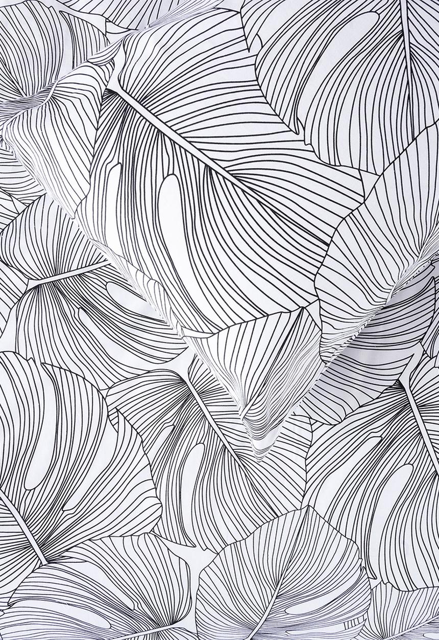 Linen House - Monstera duvet cover set - black & white