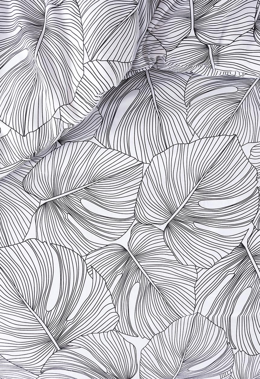 Linen House - Monstera duvet cover set - black & white