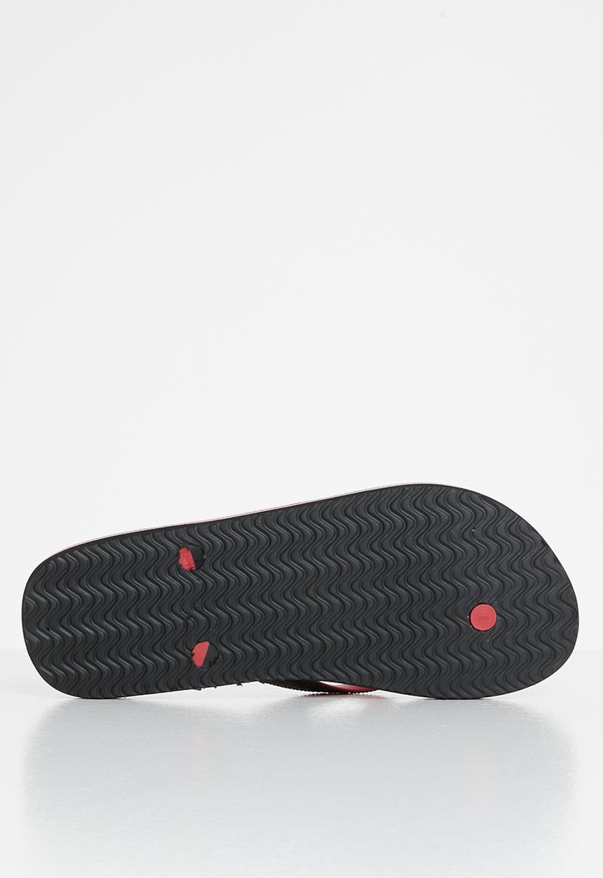 Aca Joe - Print slip-slops - red & black