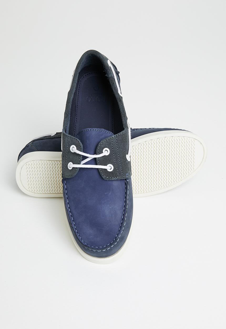 POLO - Chad boat contrast lace up - navy