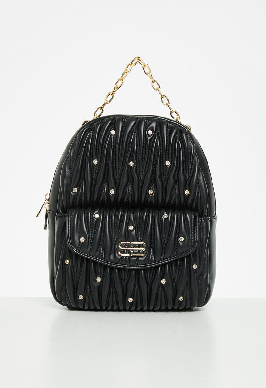 SISSY BOY - Diamante quilted backpack - black