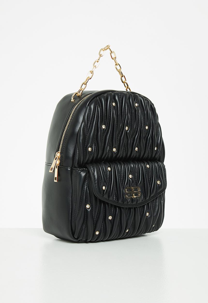 SISSY BOY - Diamante quilted backpack - black