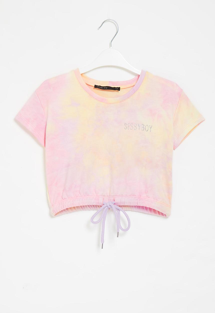 SISSY BOY - Flat out beautiful tie dye top -pink & orange 