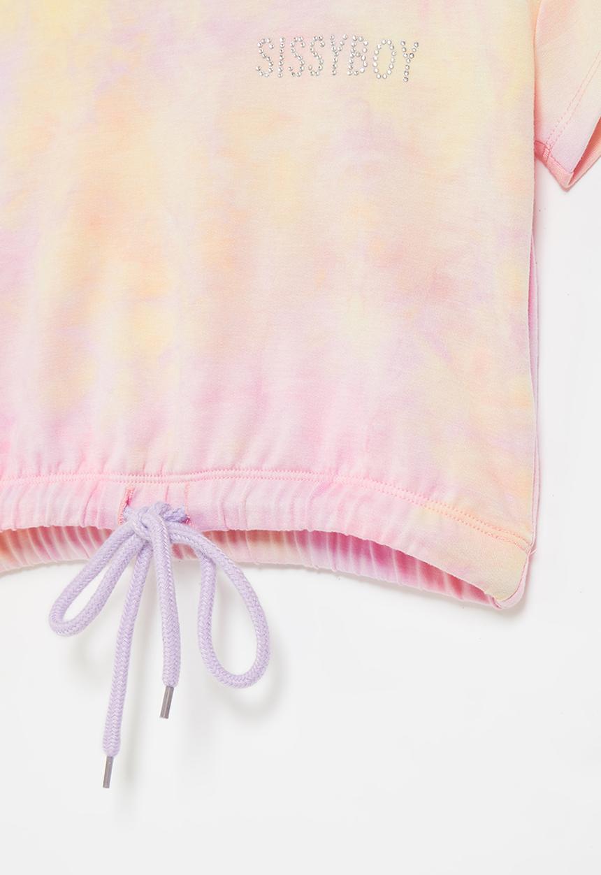 SISSY BOY - Flat out beautiful tie dye top -pink & orange 