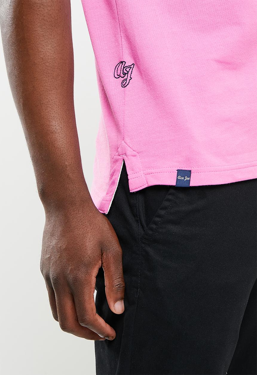 Aca Joe - Monogram emb double knit golfer - mauve