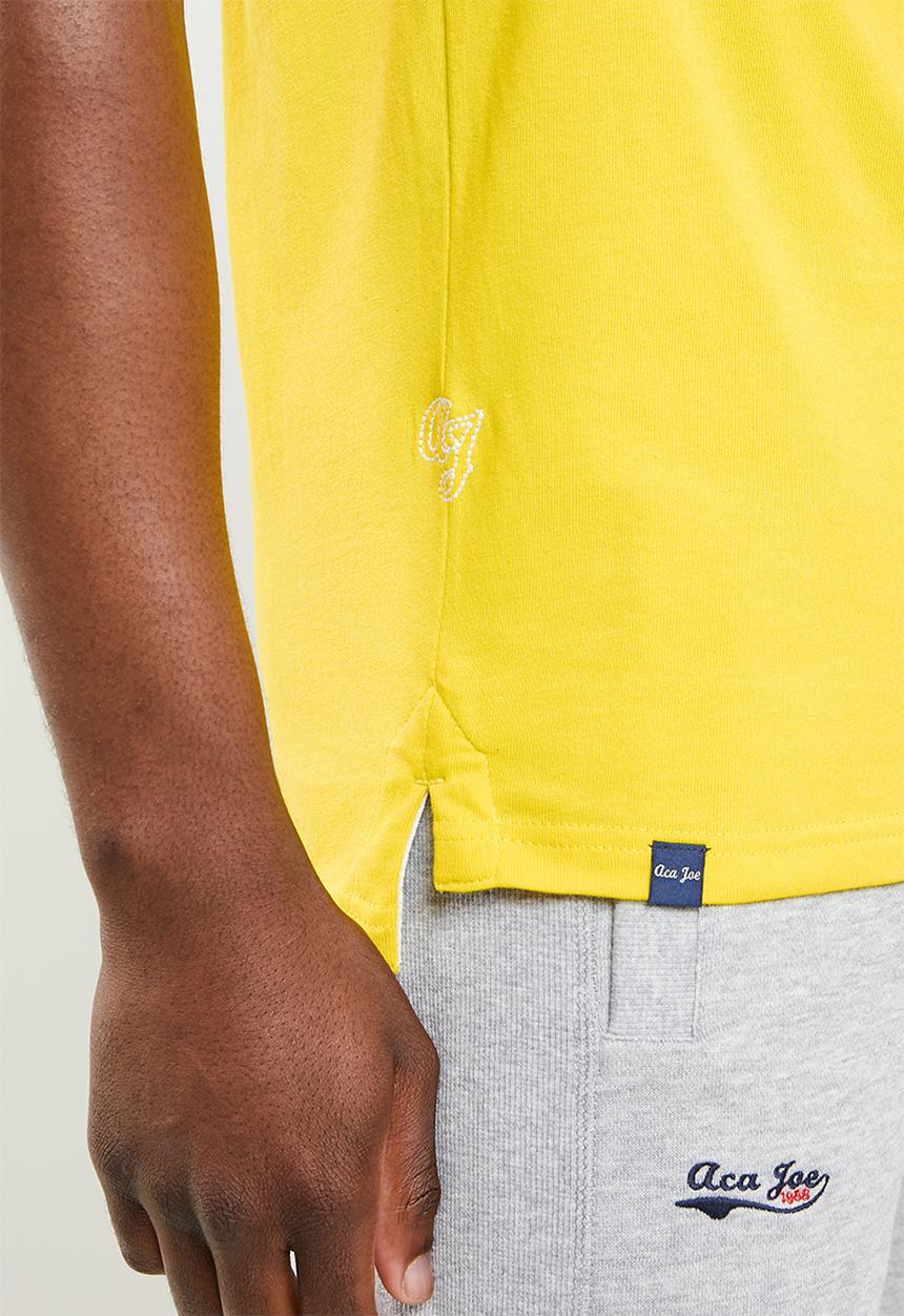 Aca Joe - Monogram emb double knit golfer - yellow