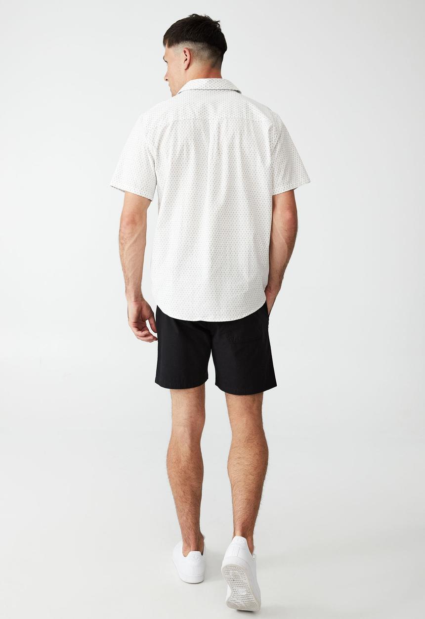 Cotton On - Vacay short sleeve shirt - white coffee bean micro
