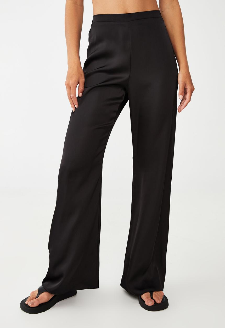 Cotton On - Santorini satin pant - black