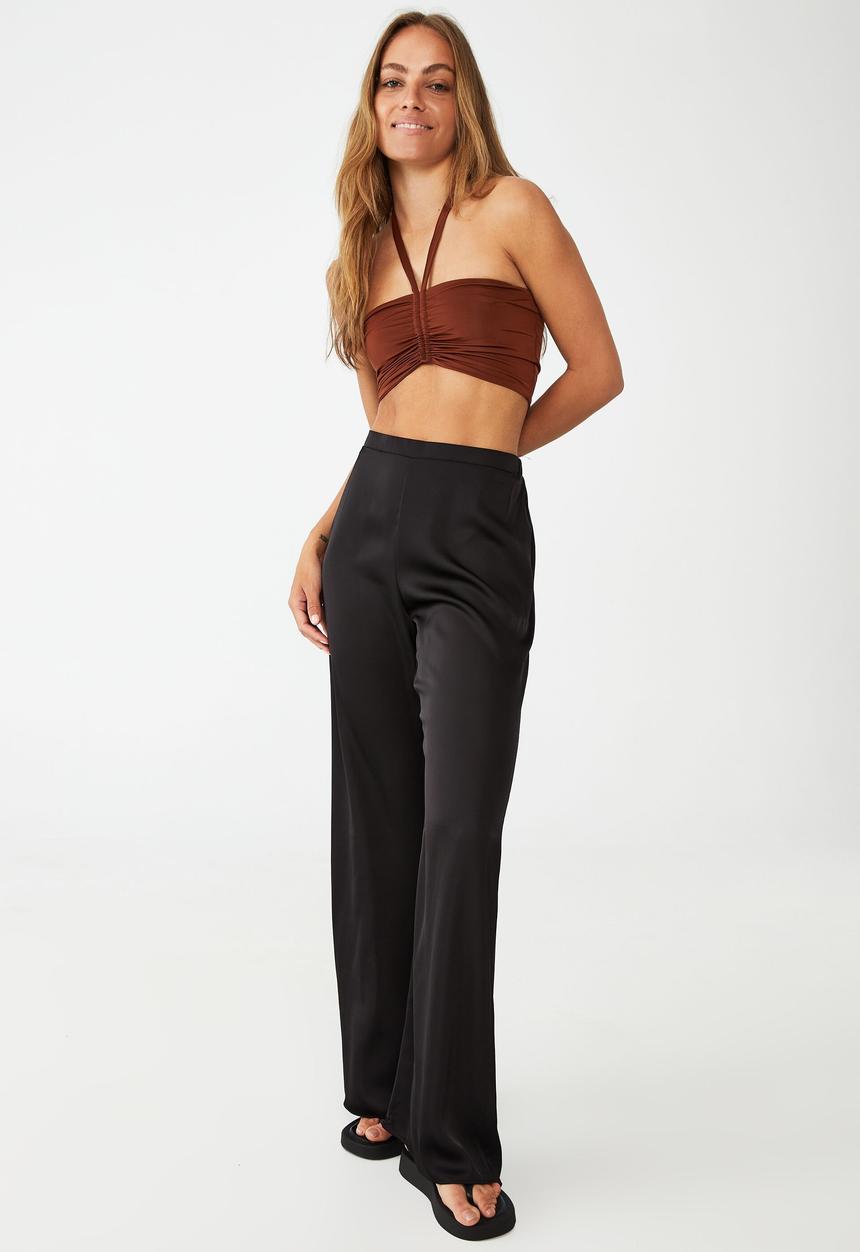 Cotton On - Santorini satin pant - black
