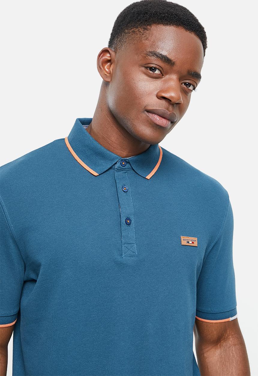 SOVIET - M cordova short sleeve pique golfer  - teal