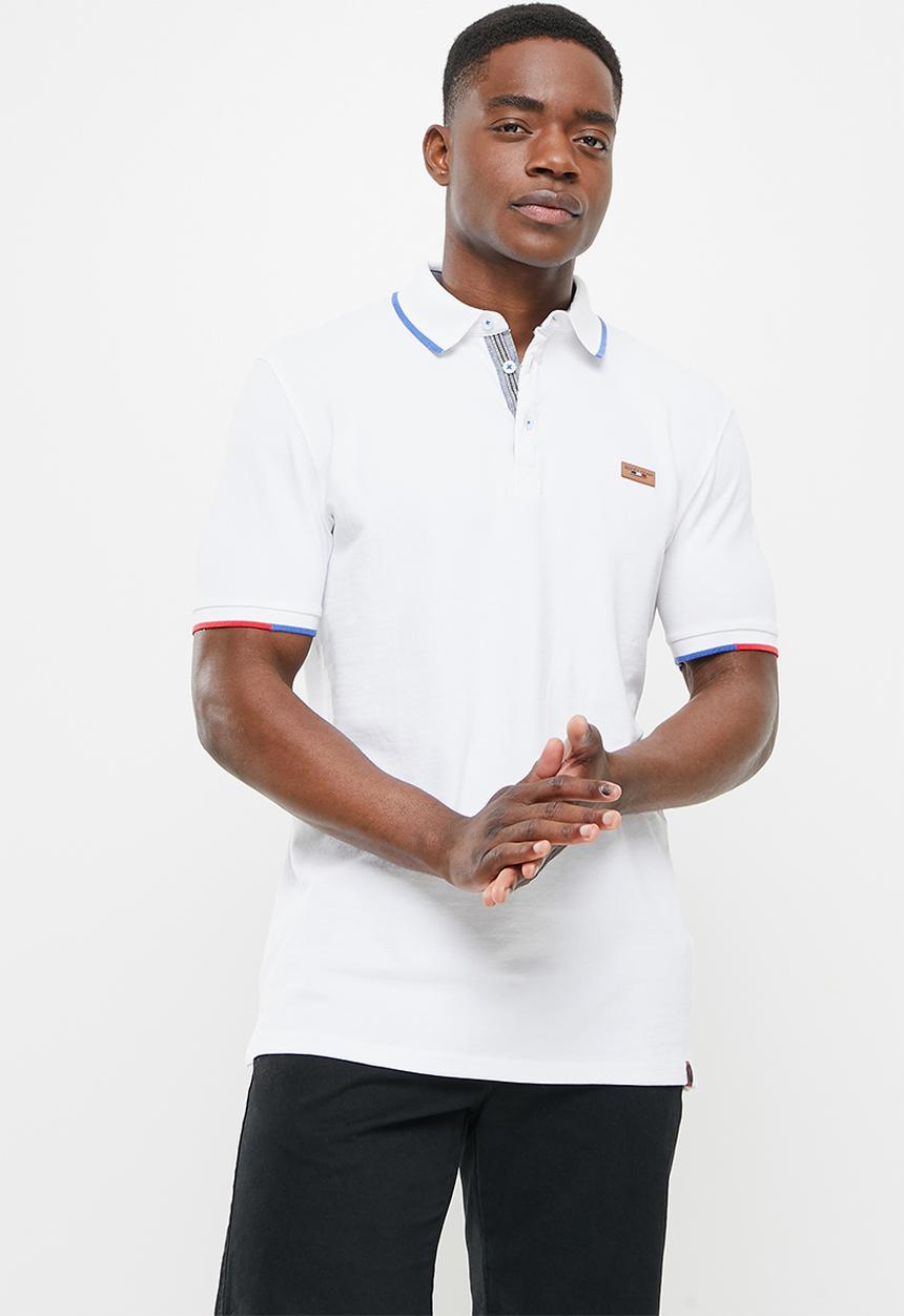 SOVIET - M cordova short sleeve pique golfer  - white