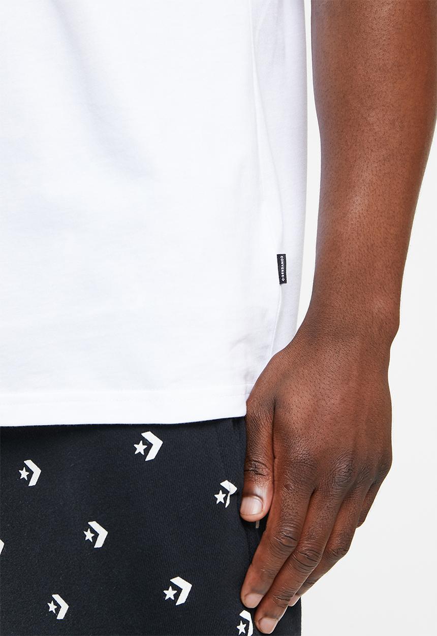 Converse - Embroidered star chevron left chest tee - white