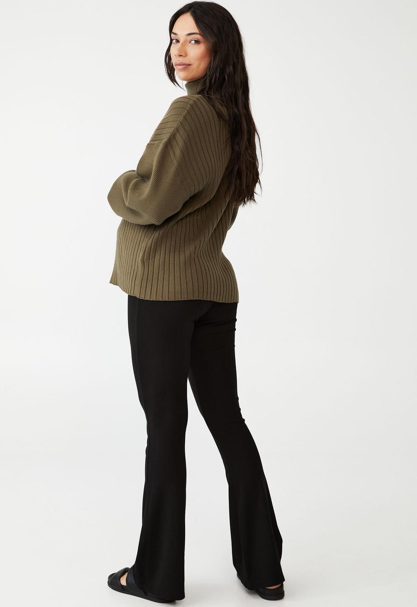 Cotton On - Maternity flare legging - black