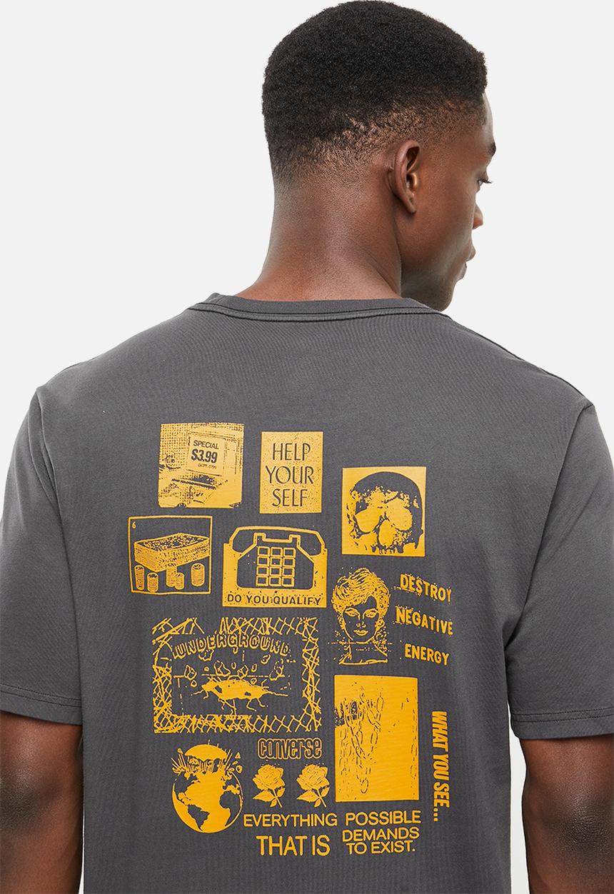 Converse - High demand collage tee - black