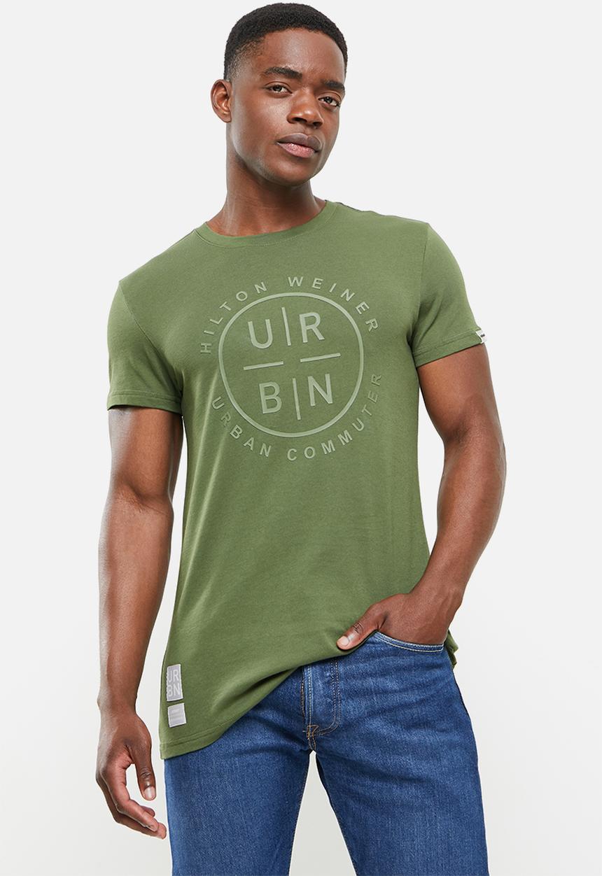 urban° - Urban printed short sleeve tee - olive