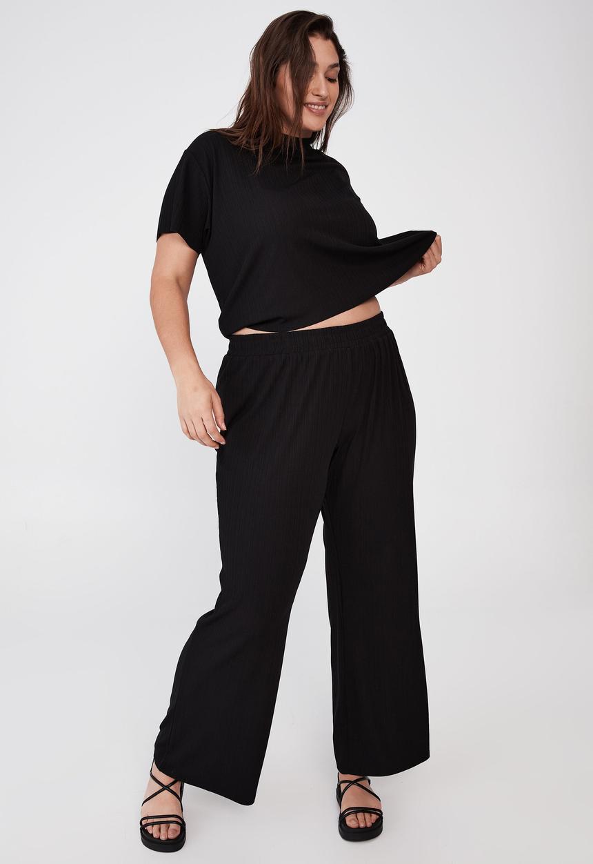 Cotton On - Curve soho slinky pant - black