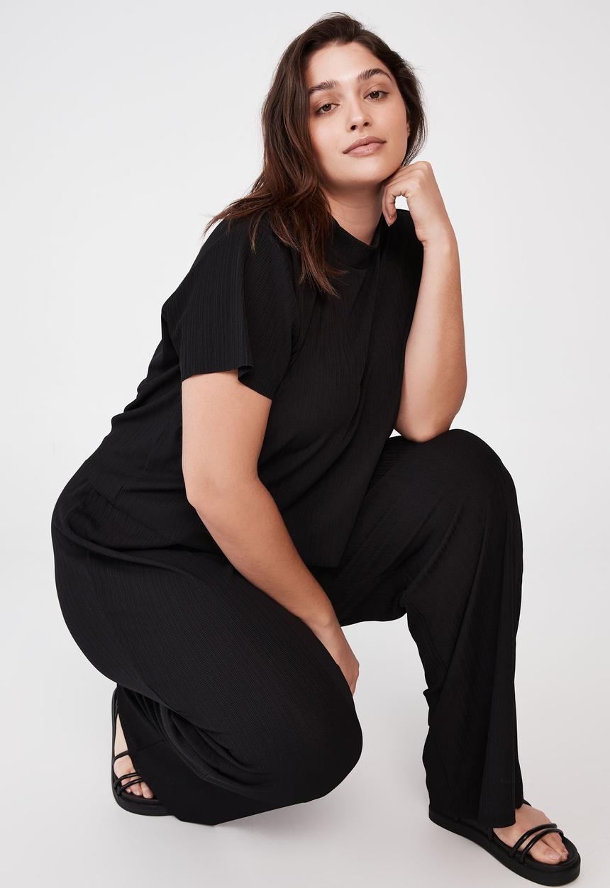 Cotton On - Curve soho slinky pant - black