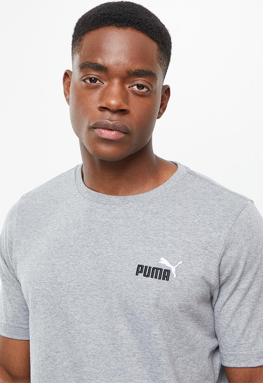 PUMA - Ess+ embroidery logo tee m - medium gray heather