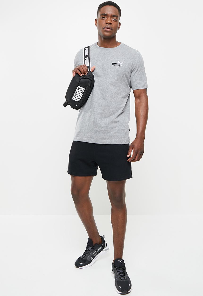 PUMA - Ess+ embroidery logo tee m - medium gray heather