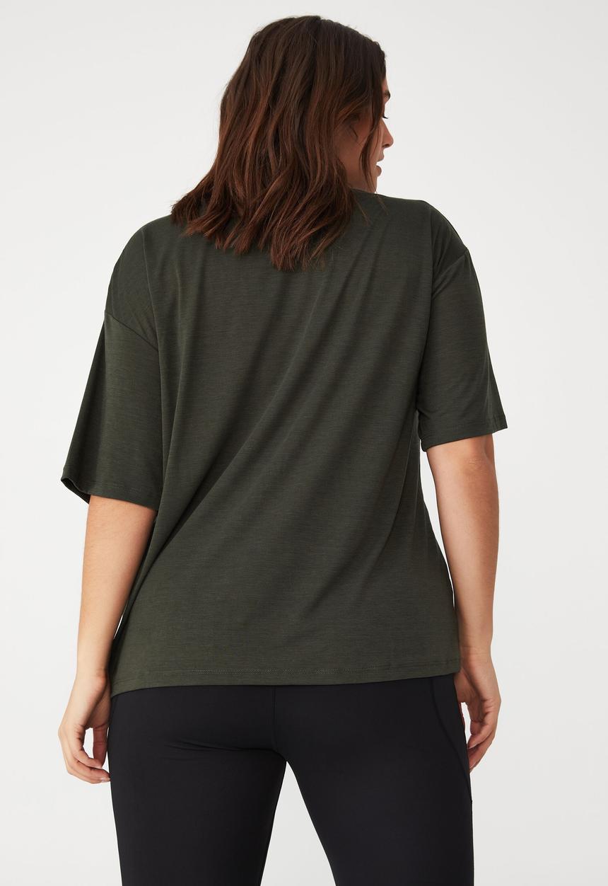 Cotton On - Curve active boyfriend tee - khaki