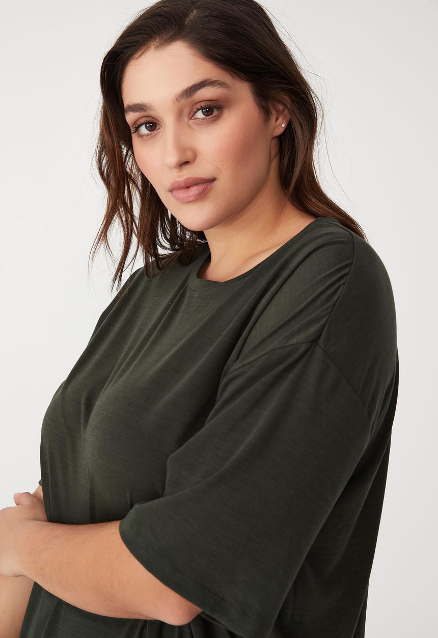 Cotton On - Curve active boyfriend tee - khaki