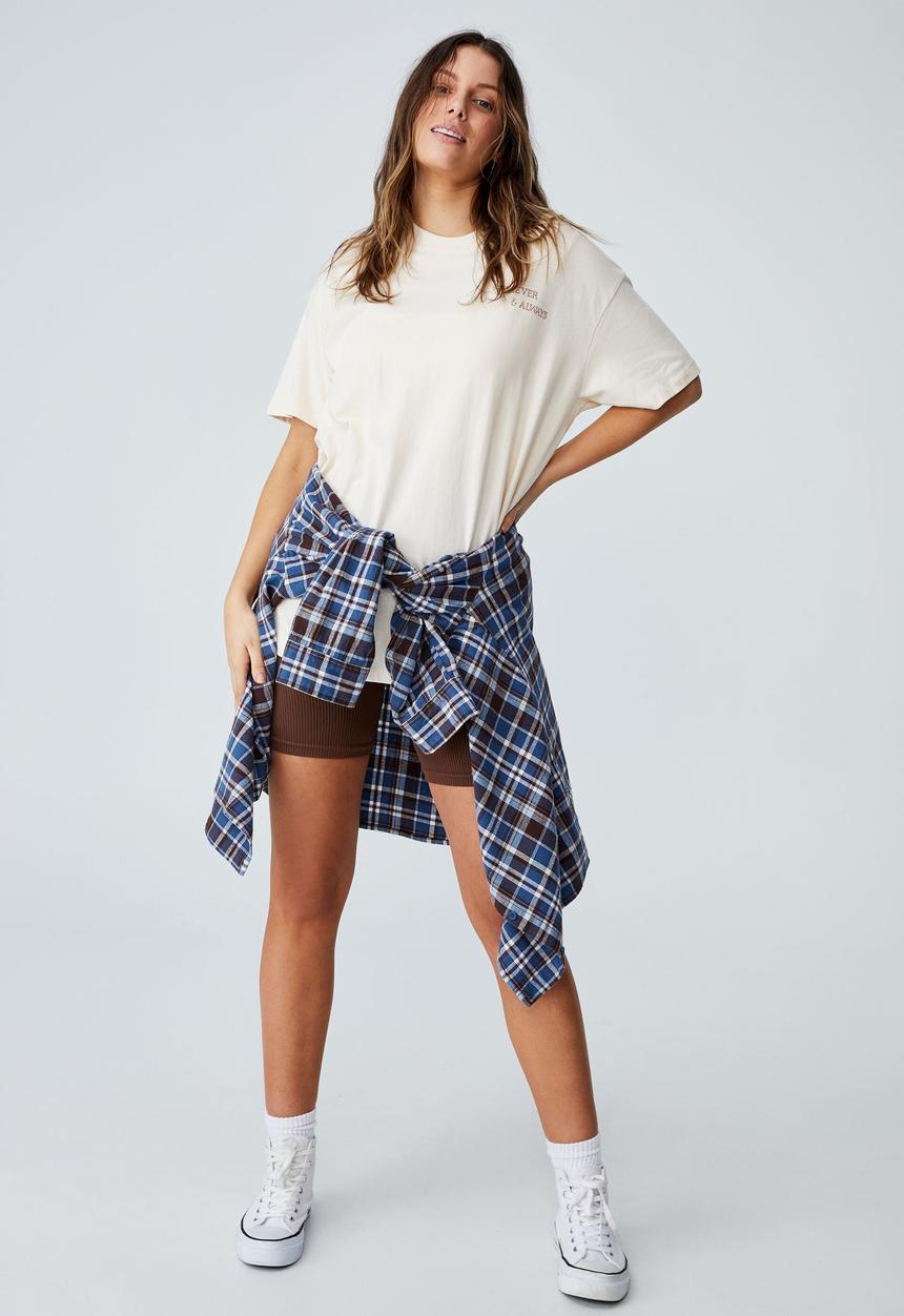 Cotton On - Boyfriend fit graphic tee - forever & always/white sand