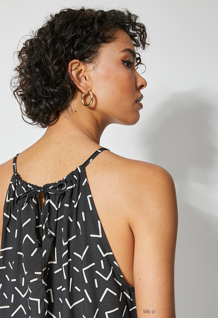 Superbalist - Halter neck cami - black & white