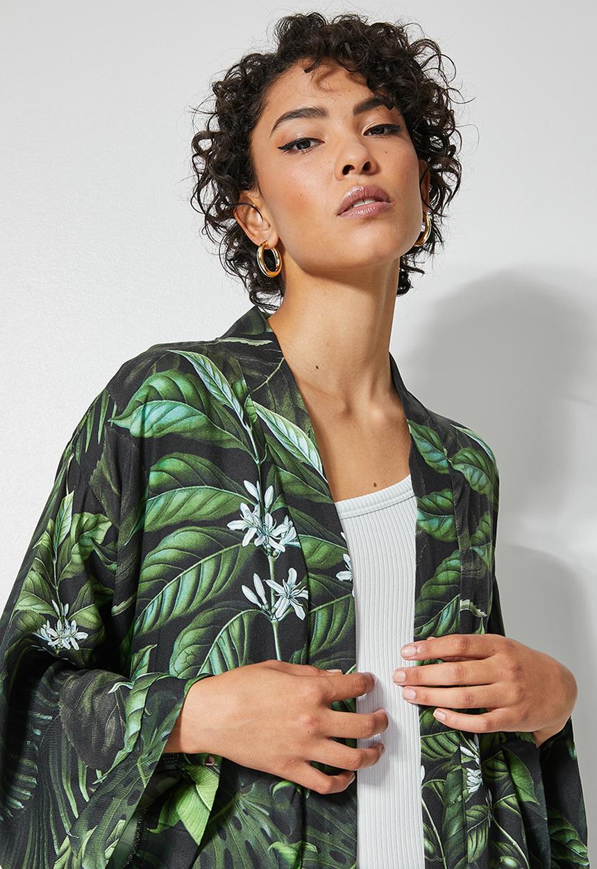 Superbalist - Midi shacket - dark ground foliage