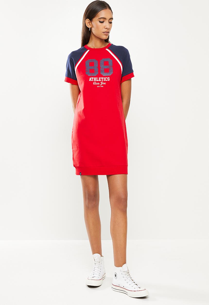 Aca Joe - Ladies aca joe raglan dress - red