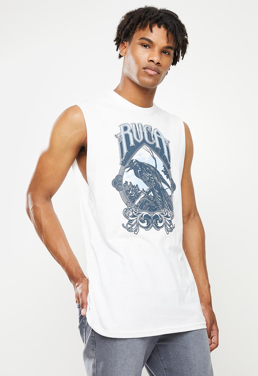 RVCA - Bird on a perch muscle - white