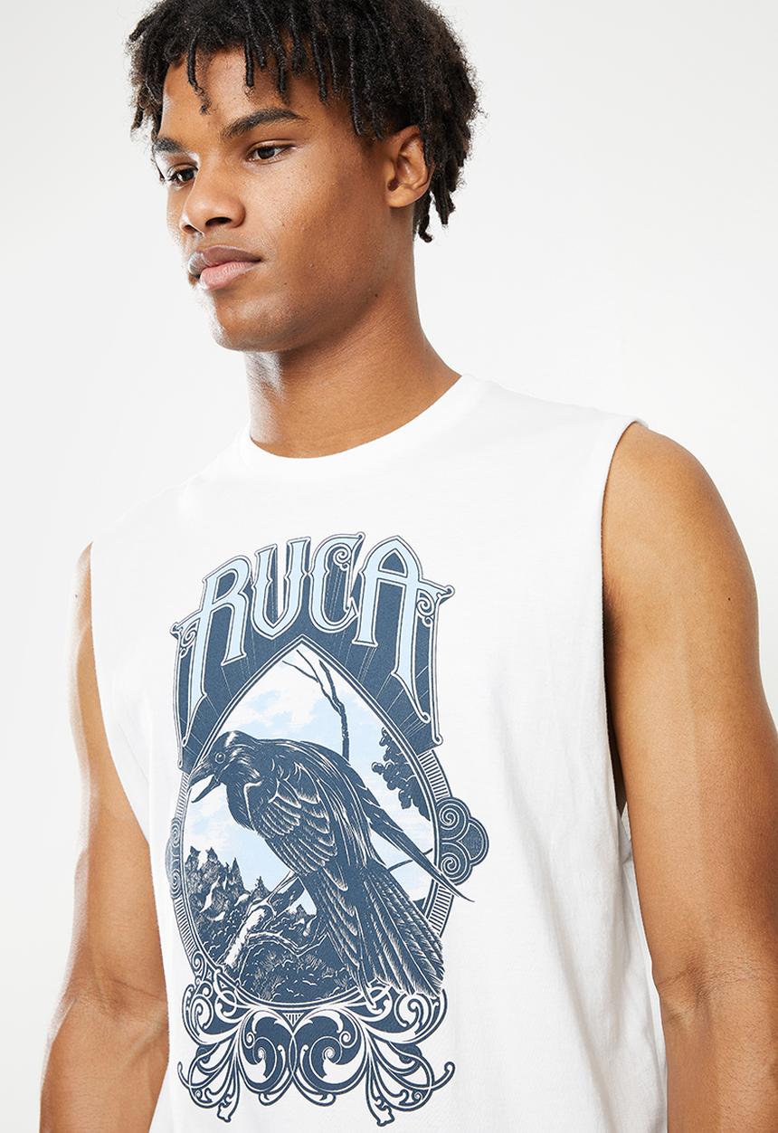 RVCA - Bird on a perch muscle - white