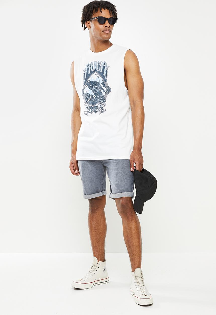 RVCA - Bird on a perch muscle - white