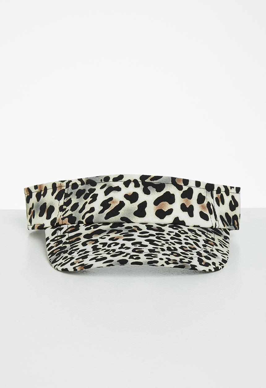 Superbalist - Animal print visor - black & white