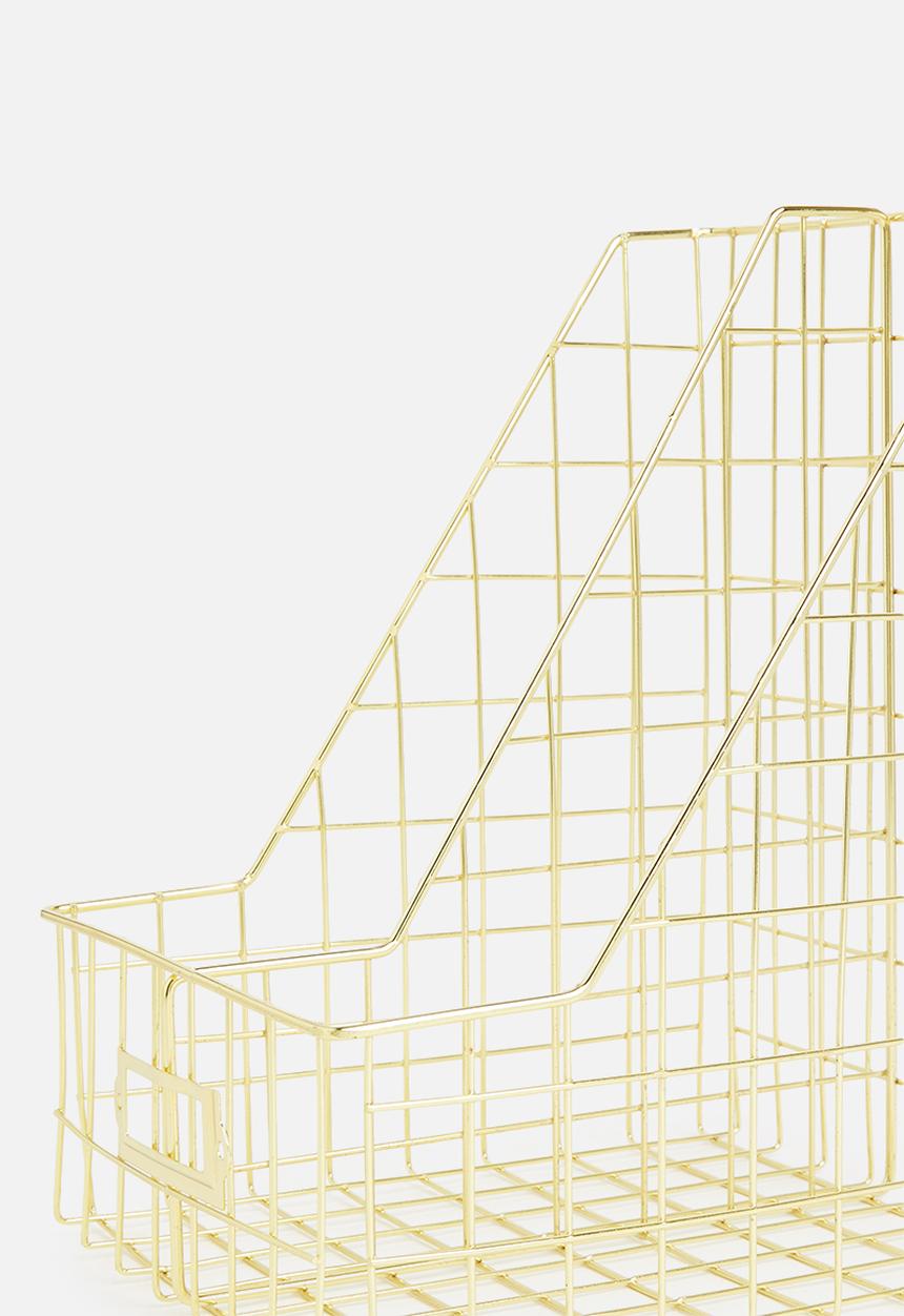 Fine Living - 2 Sectional file holder - gold