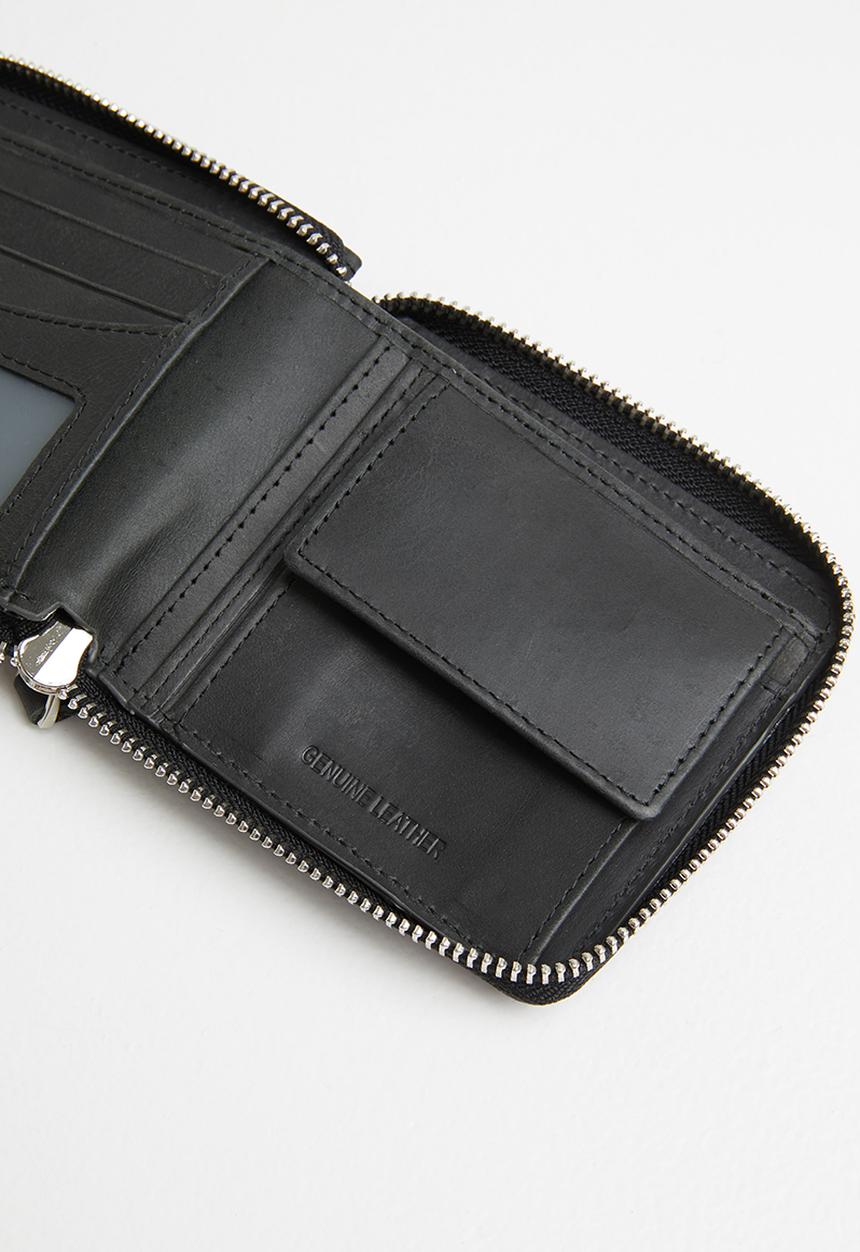 JEEP - Leather zip wallet - black