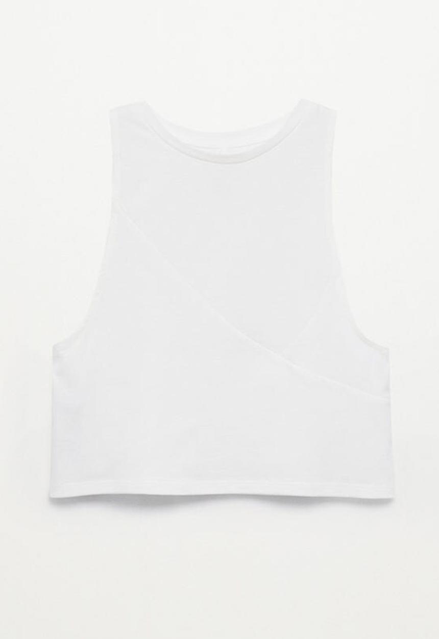 MANGO - T-shirt cuts - off white