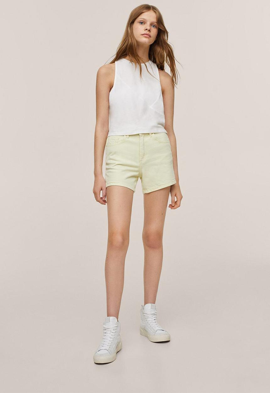 MANGO - T-shirt cuts - off white